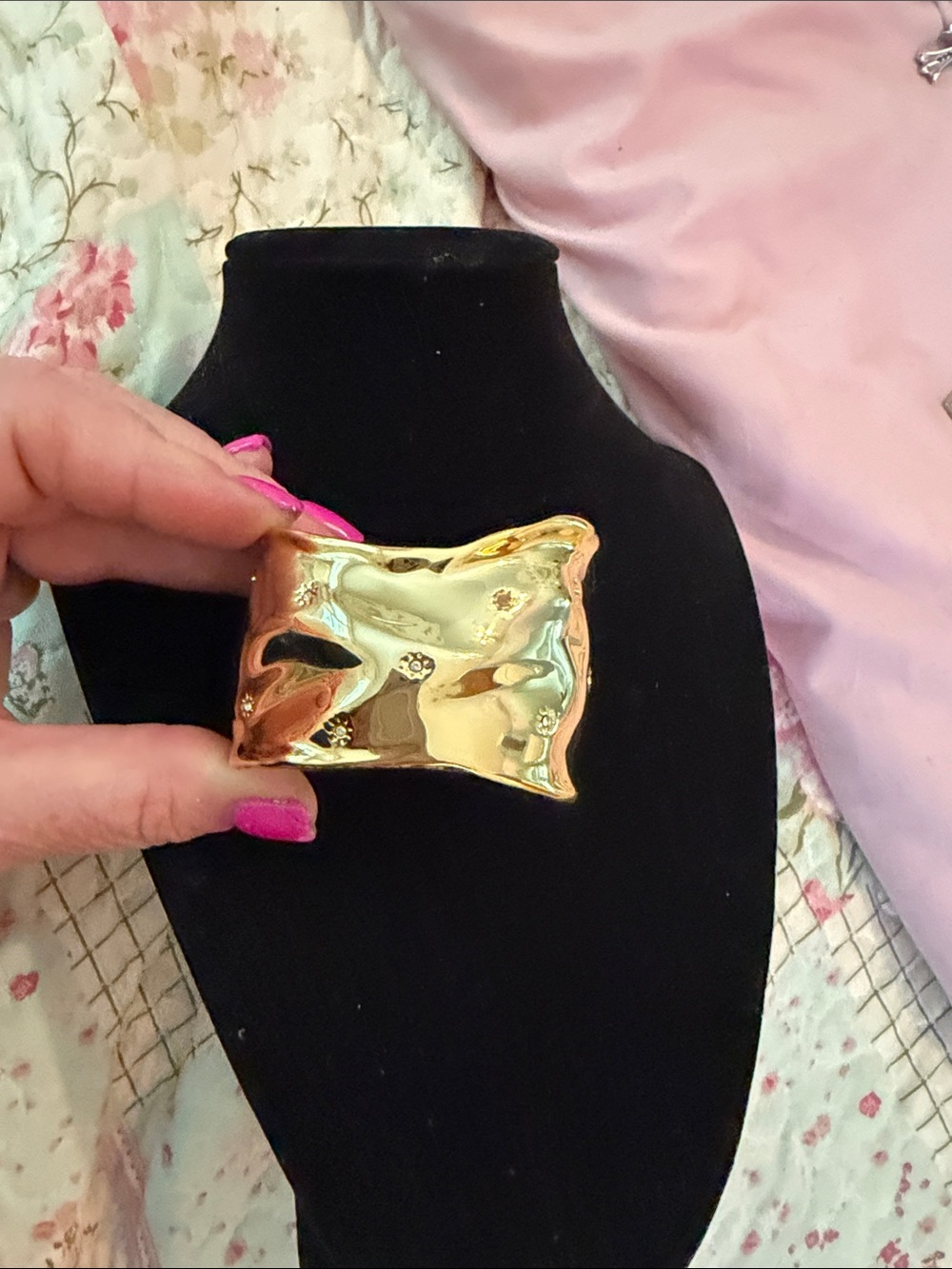 Alexis Bittar Shiny Gold Puffy Rectangle Statement Brooch
